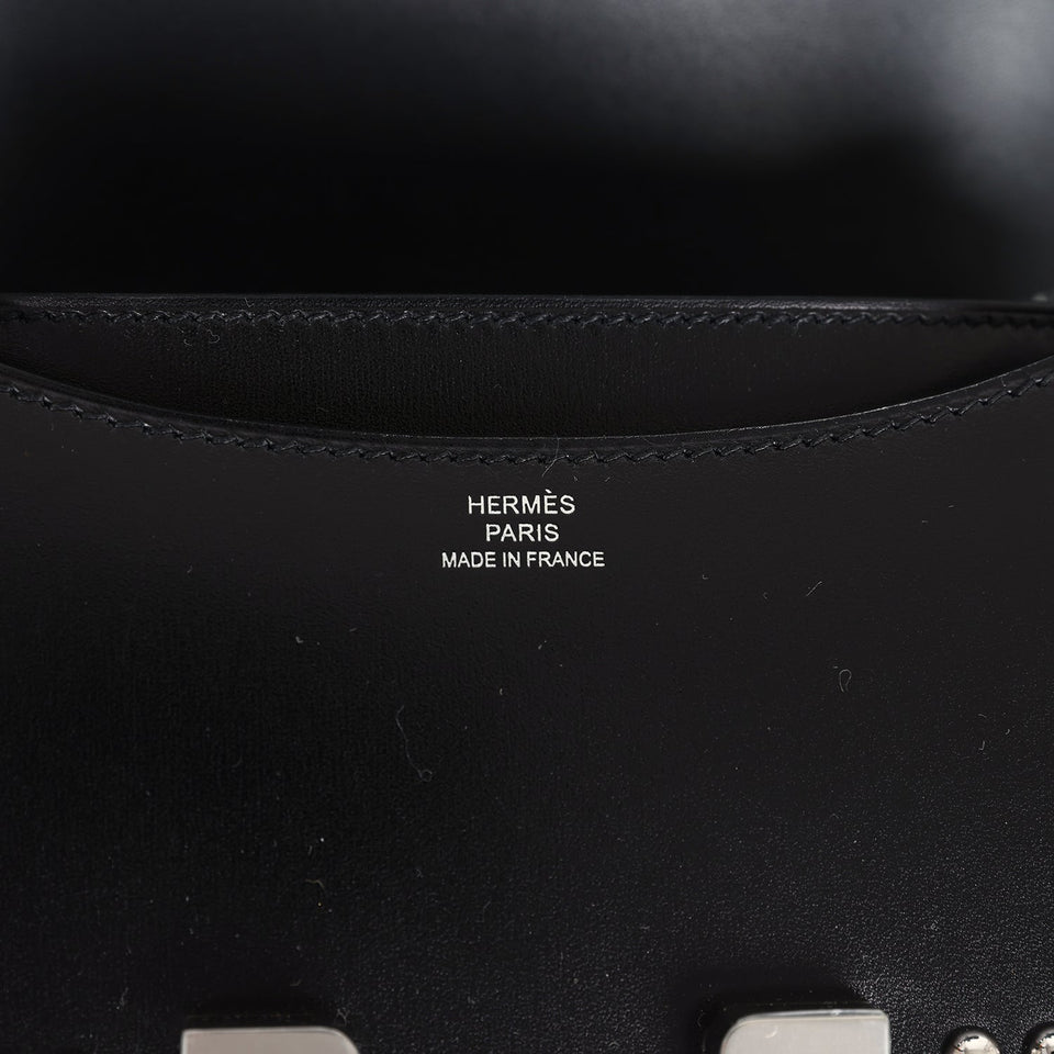 Hermes Constance 1-18 Clouté Black Box Calf Palladium Hardware
