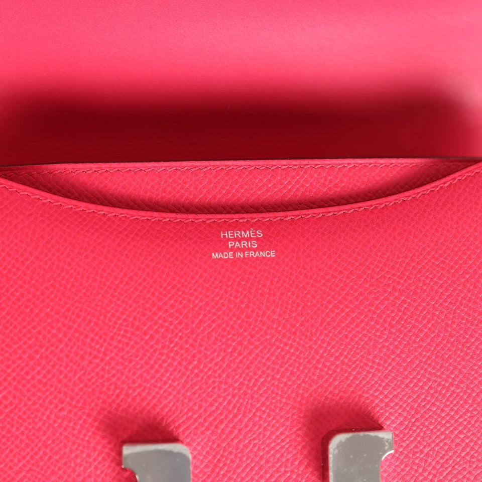 Hermes Constance 18 Rose Extreme Epsom Palladium Hardware
