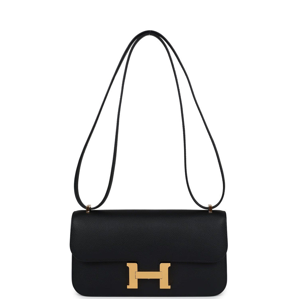 Hermes Constance Elan Black Epsom Gold Hardware