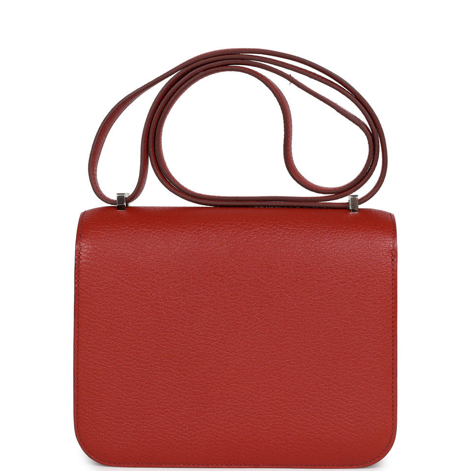 Hermes Constance 18 Brique Verso Chevre Mysore Palladium Hardware