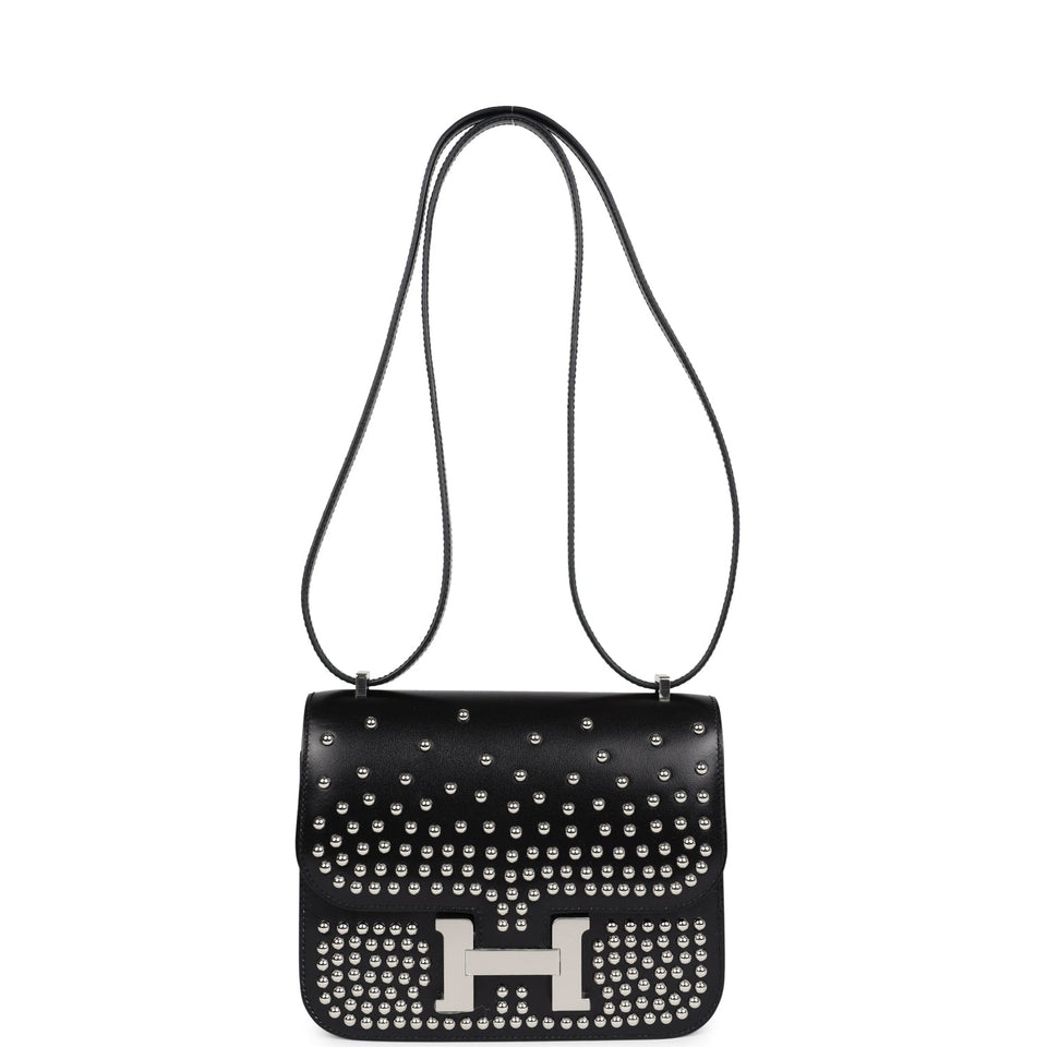 Hermes Constance 18 Clouté Black Box Palladium Hardware