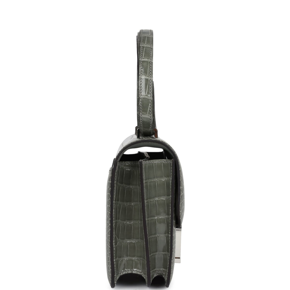 Hermes Constance 18 Gris Ciment Shiny Alligator Palladium Hardware