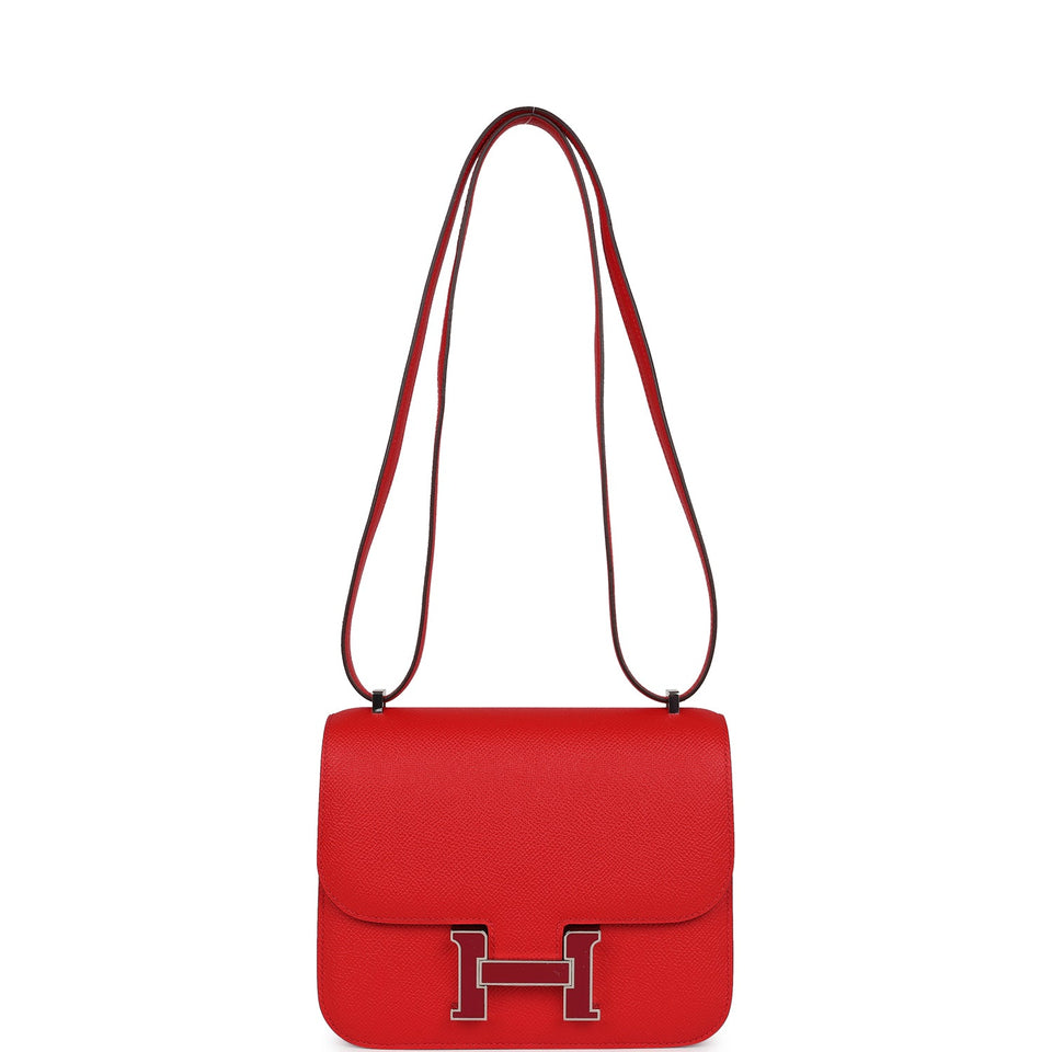 Hermes Constance 18 Rouge De Coeur Epsom Lacquered Palladium Hardware