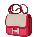 Hermes Constance 24 Rose Shocking and Ecru Toile H Berline and Framboise Swift Palladium Hardware