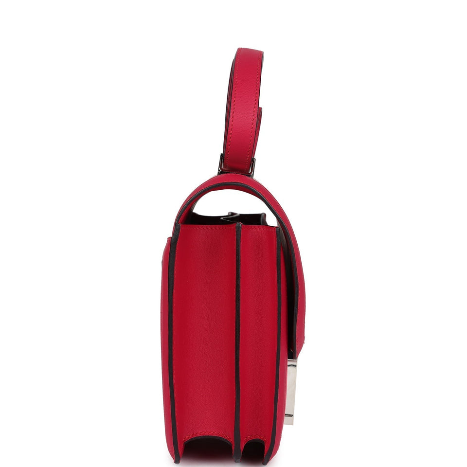Hermes Constance 24 Rose Shocking and Ecru Toile H Berline and Framboise Swift Palladium Hardware
