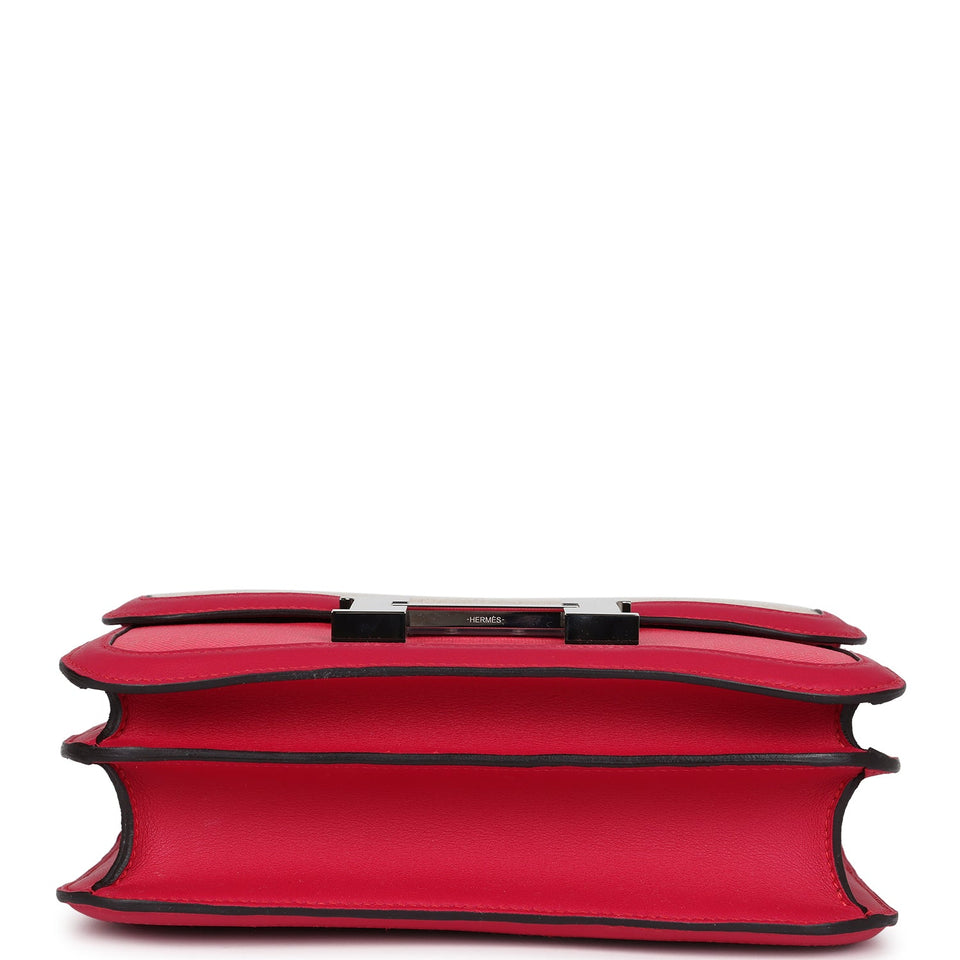 Hermes Constance 24 Rose Shocking and Ecru Toile H Berline and Framboise Swift Palladium Hardware