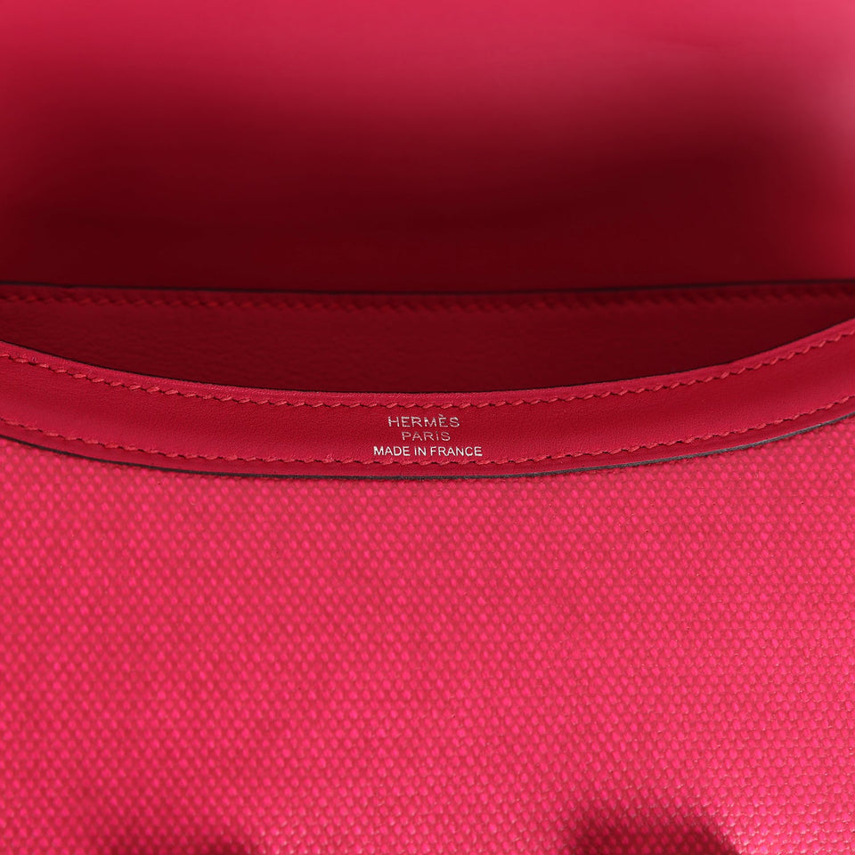 Hermes Constance 24 Rose Shocking and Ecru Toile H Berline and Framboise Swift Palladium Hardware