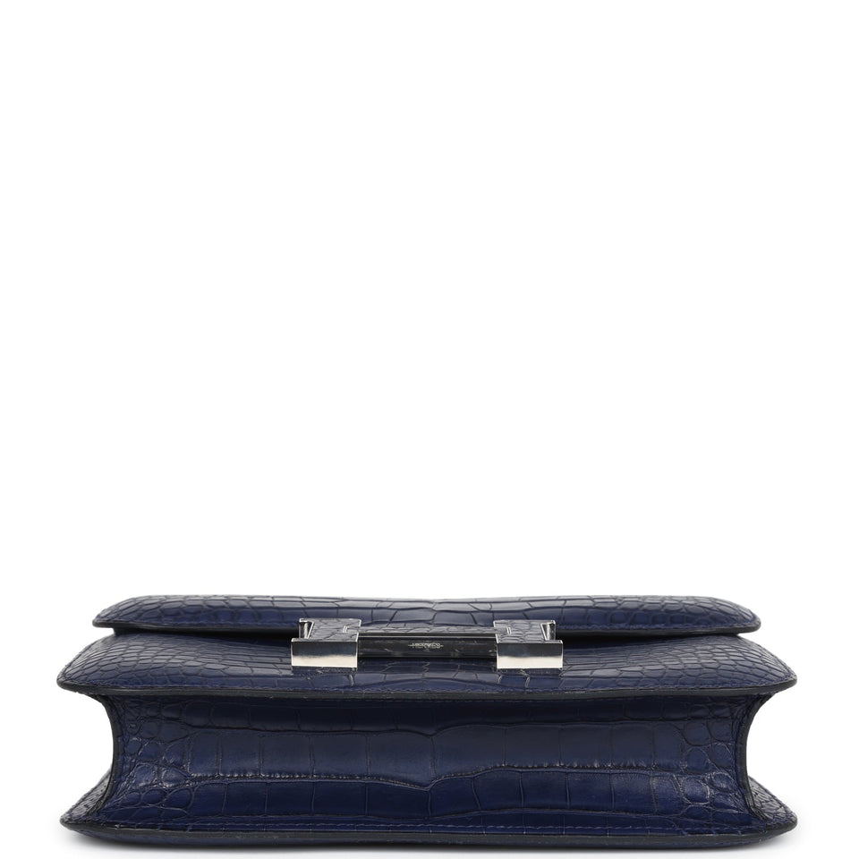 Hermes Constance 1-24 Bleu Saphir Matte Alligator Marquette Palladium Hardware