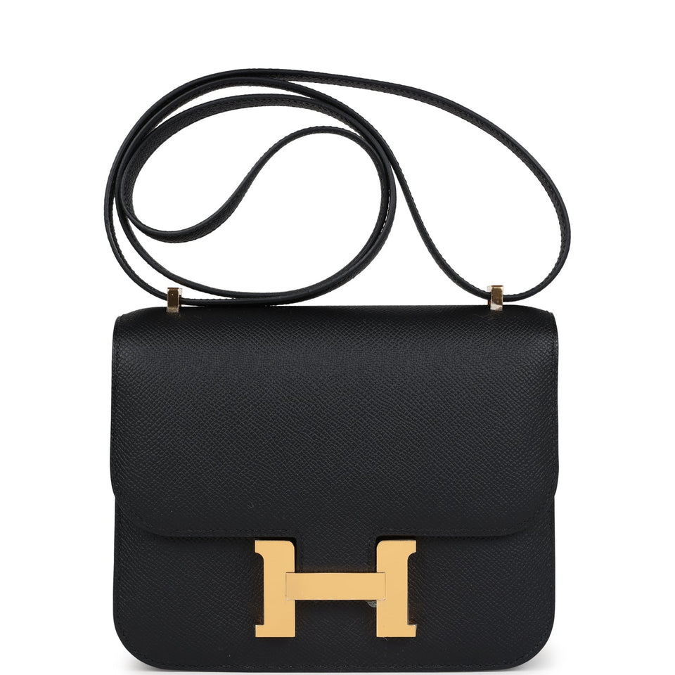 Hermes Constance 1-18 Black Epsom Gold Hardware