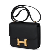 Hermes Constance 1-18 Black Epsom Gold Hardware