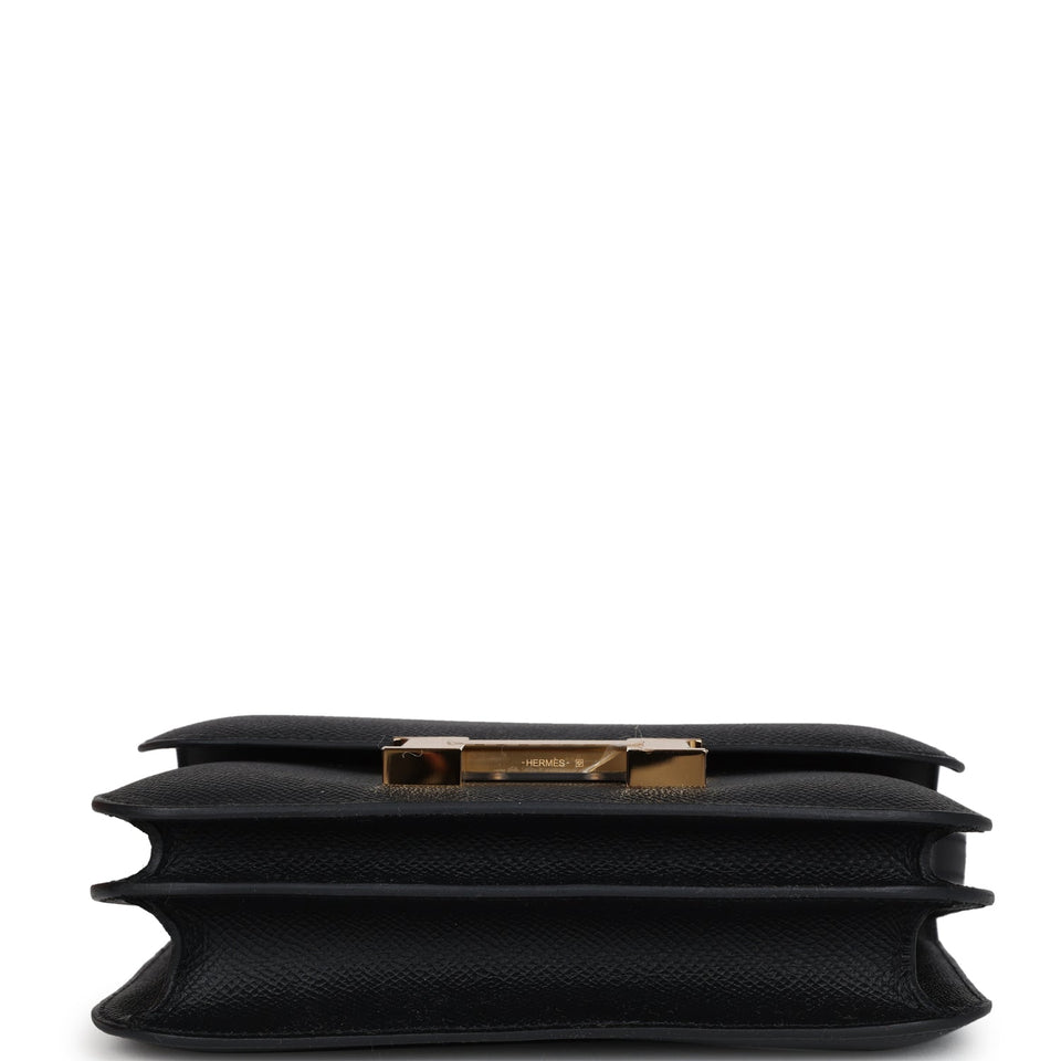 Hermes Constance 1-18 Black Epsom Gold Hardware