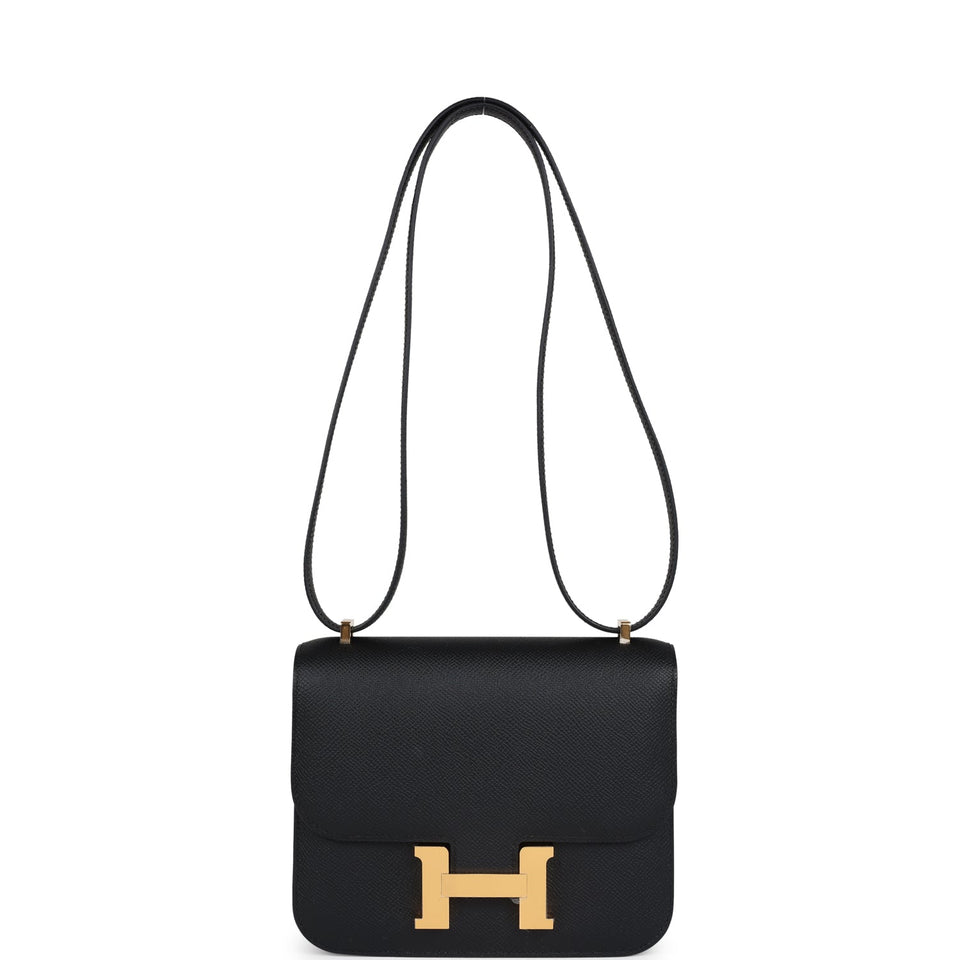Hermes Constance 1-18 Black Epsom Gold Hardware
