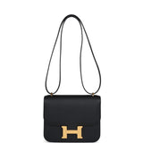 Hermes Constance 1-18 Black Epsom Gold Hardware