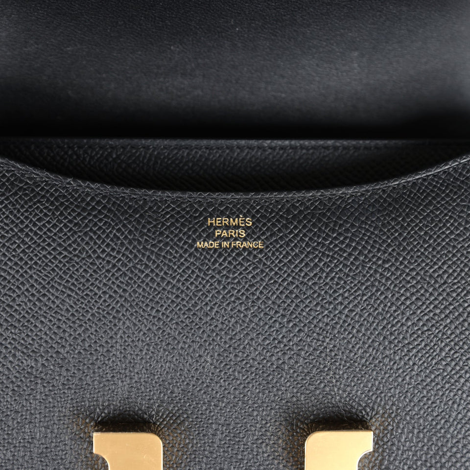 Hermes Constance 1-18 Black Epsom Gold Hardware