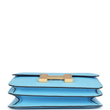 Hermes Constance 18 Celeste Epsom Gold Hardware