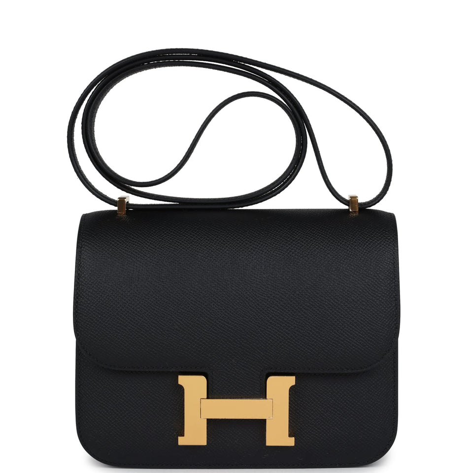 Hermes Constance 1-18 Black Epsom Gold Hardware