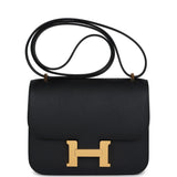 Hermes Constance 1-18 Black Epsom Gold Hardware