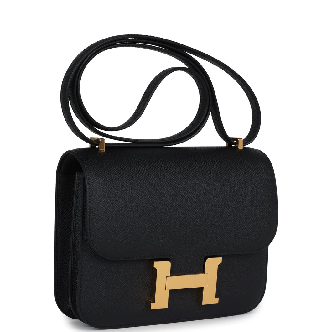 Hermes Constance 1-18 Black Epsom Gold Hardware