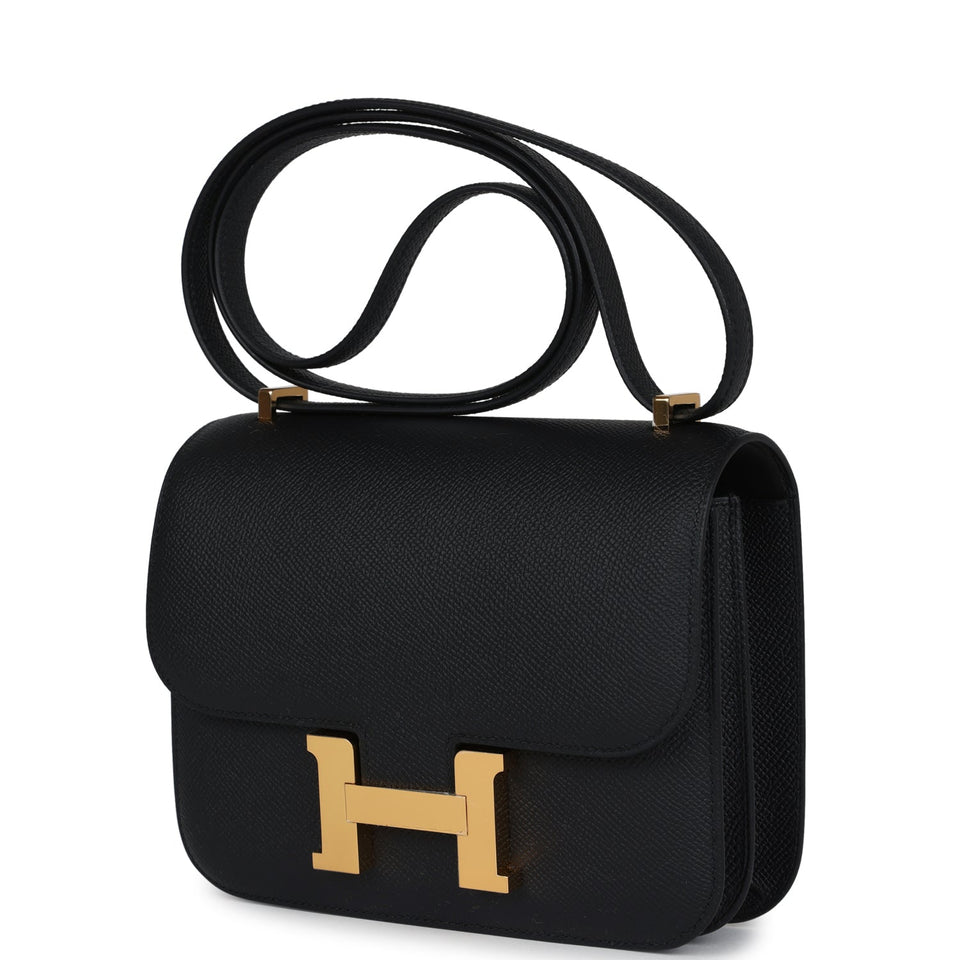 Hermes Constance 1-18 Black Epsom Gold Hardware