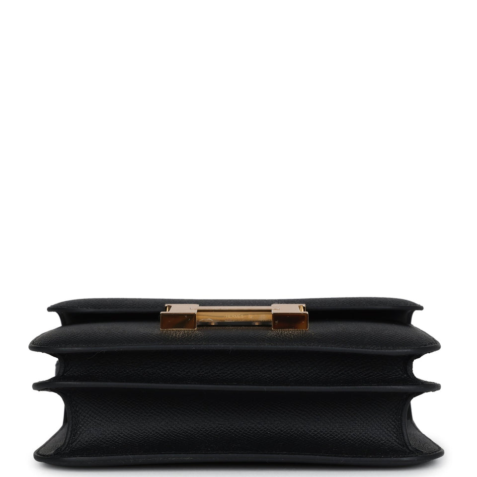 Hermes Constance 1-18 Black Epsom Gold Hardware