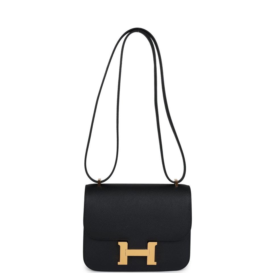 Hermes Constance 1-18 Black Epsom Gold Hardware