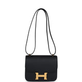 Hermes Constance 1-18 Black Epsom Gold Hardware