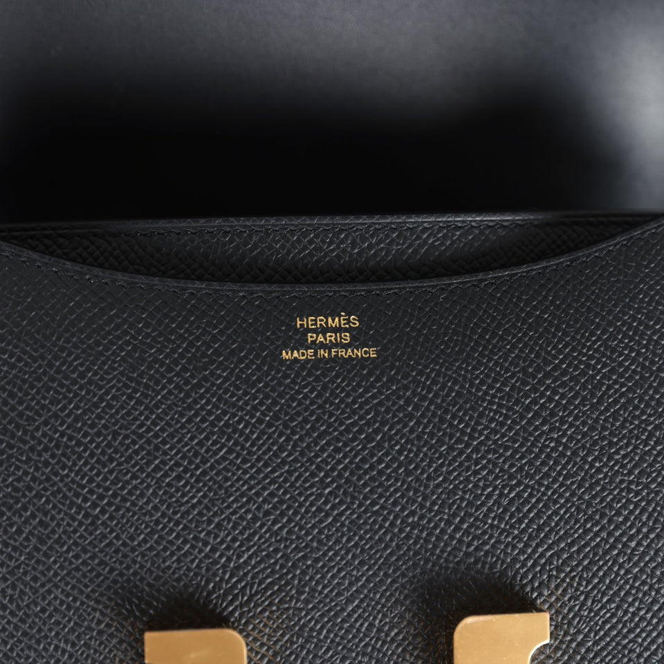 Hermes Constance 1-18 Black Epsom Gold Hardware