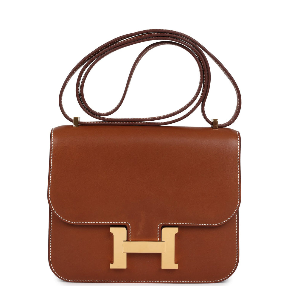 Hermes Constance 18 Fauve Barenia Gold Hardware