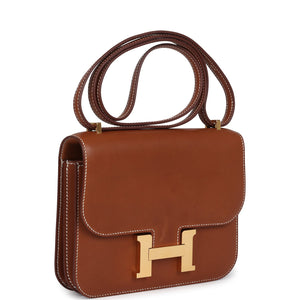 Hermes Constance 18 Fauve Barenia Gold Hardware