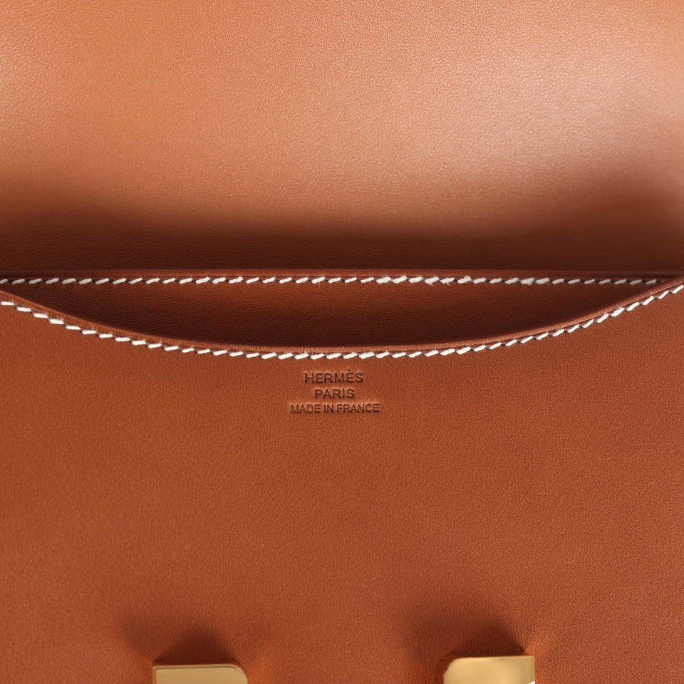 Hermes Constance 18 Fauve Barenia Gold Hardware