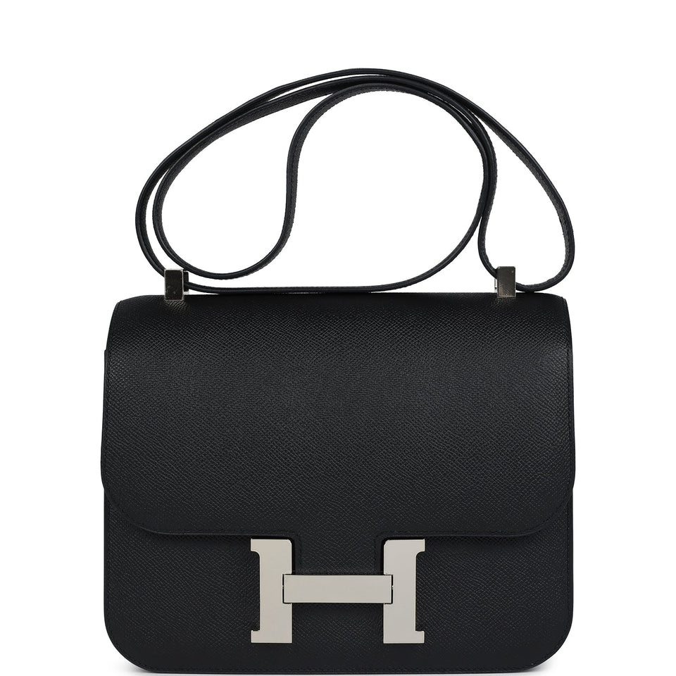 Hermes Constance 24 Black Epsom Palladium Hardware