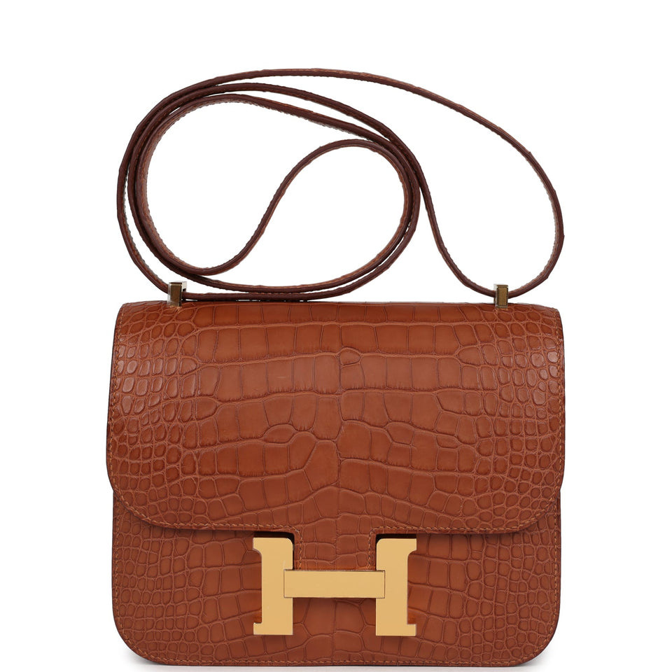 Hermes Constance 18 Gold Matte Alligator Gold Hardware