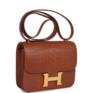 Hermes Constance 18 Gold Matte Alligator Gold Hardware