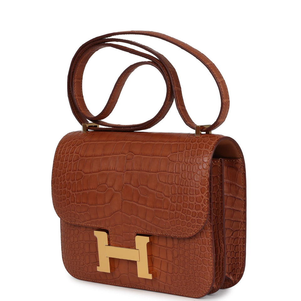 Hermes Constance 18 Gold Matte Alligator Gold Hardware