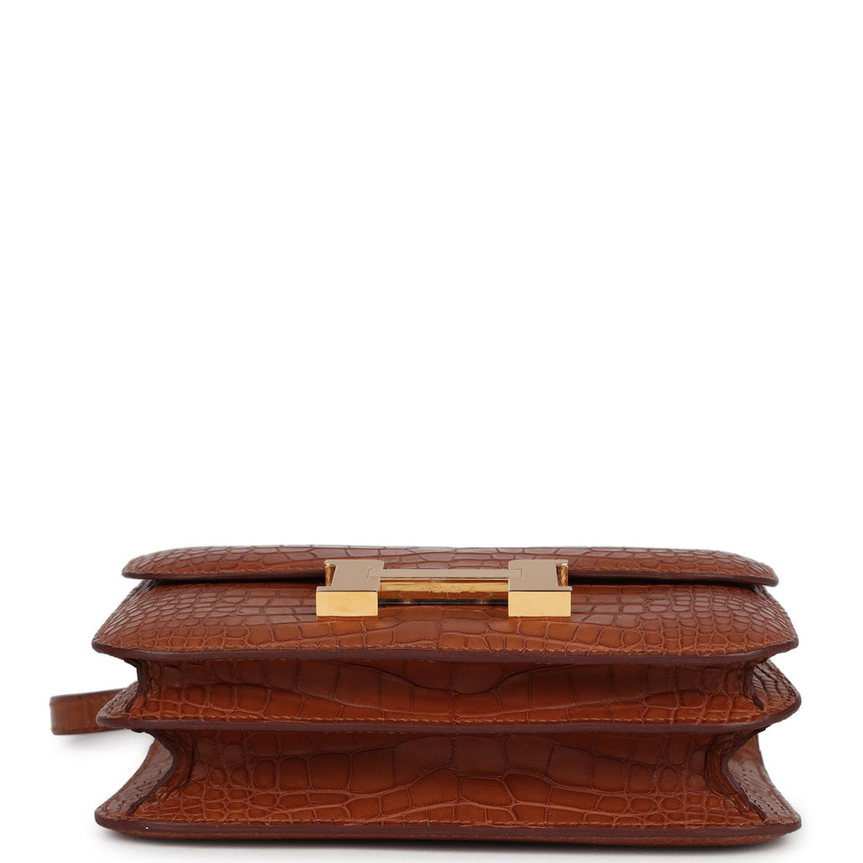 Hermes Constance 18 Gold Matte Alligator Gold Hardware