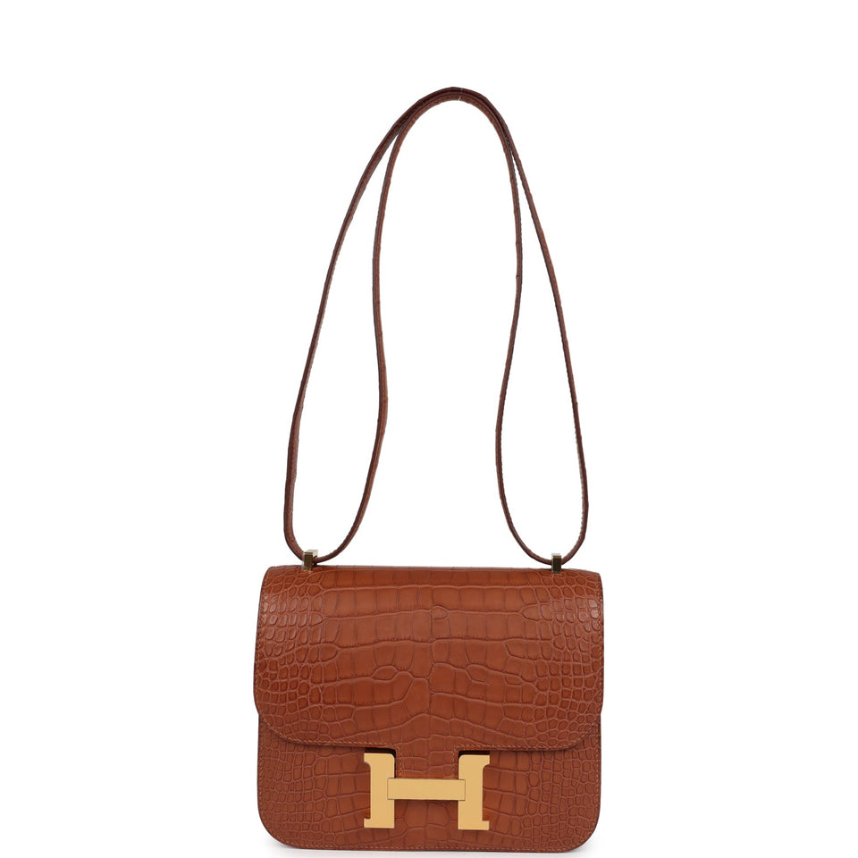 Hermes Constance 18 Gold Matte Alligator Gold Hardware