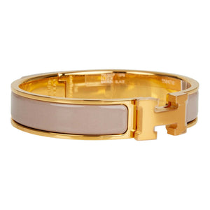 Hermes Marron Fonce Clic Clac H Narrow Enamel Bracelet