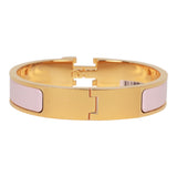 Hermes Rose Dragee Clic Clac H Narrow Enamel Bracelet PM GHW