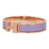 Hermes Lilac Clic Clac H Narrow Enamel Bracelet PM RGHW