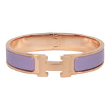 Hermes Lilac Clic Clac H Narrow Enamel Bracelet PM RGHW