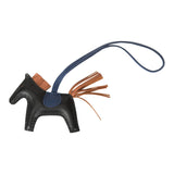 Hermes Black/Gold/Blue Sapphire Grigri Horse Rodeo Bag Charm PM