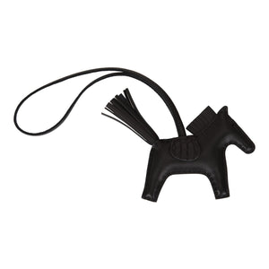 Hermes SO Black Horse Rodeo Touch Bag Charm PM