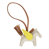 Hermes Craie/Chai/Lime Agneau Pegasus Horse Rodeo Bag Charm