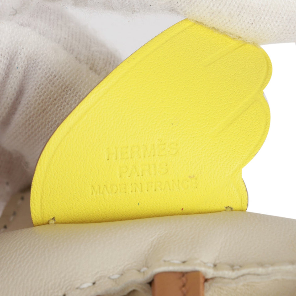 Hermes Craie/Chai/Lime Agneau Pegasus Horse Rodeo Bag Charm