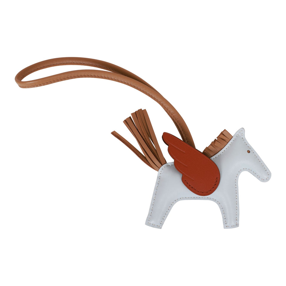 Hermes Bleu Brume/Chai/Cuivre Pegasus Horse Rodeo Bag Charm