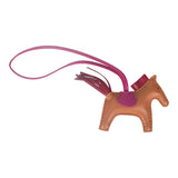 Hermes Sesame/Rouge Grenat/Rose Pourpre Grigri Horse Rodeo Bag Charm PM