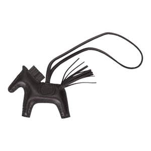 Hermes SO Black Grigri Horse Rodeo Bag Charm PM