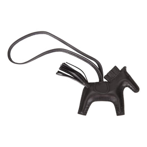 Hermes SO Black Grigri Horse Rodeo Bag Charm PM