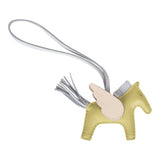 Hermes Jaune Bourgeon/Bleu Brume/Nata Pegasus Horse Rodeo Bag Charm PM