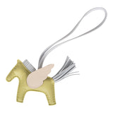Hermes Jaune Bourgeon/Bleu Brume/Nata Pegasus Horse Rodeo Bag Charm PM